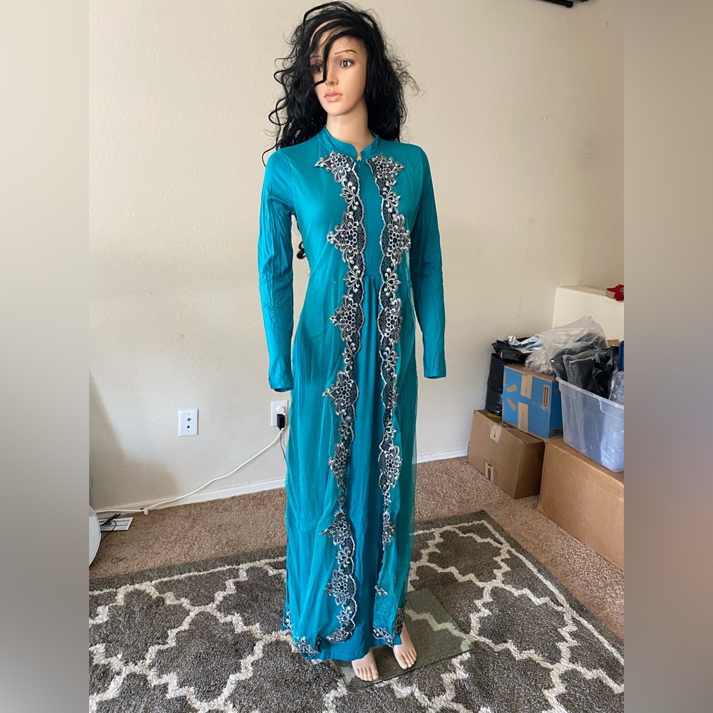 Beautiful embroidered kaftan with layer
